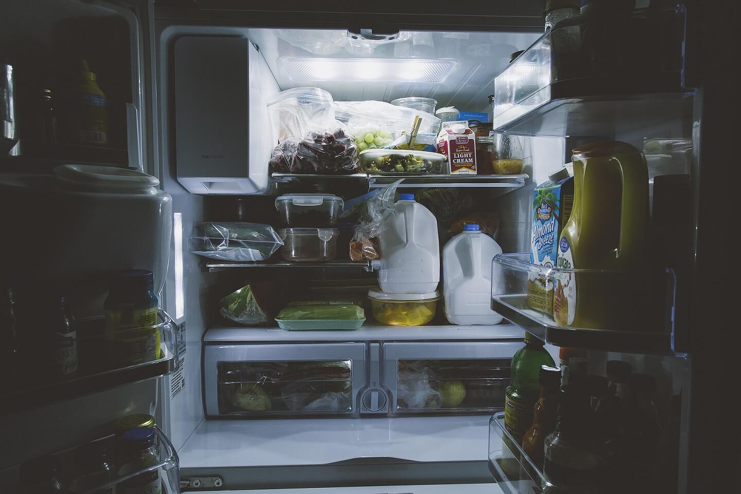 refrigerator full of foods