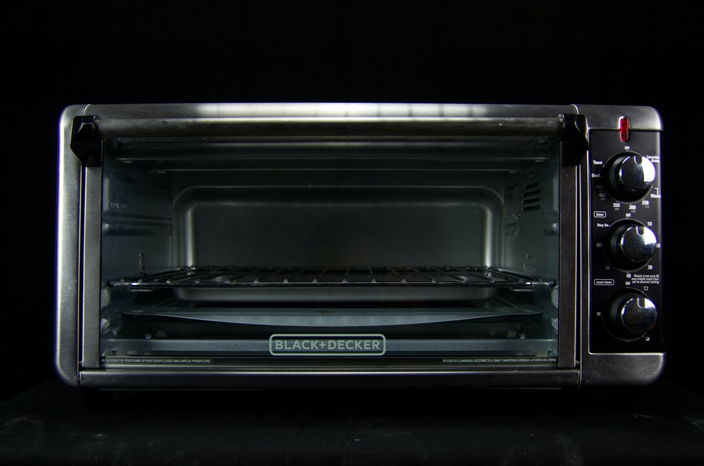a black electric oven