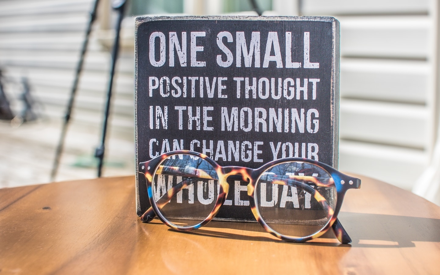 Placard and glasses