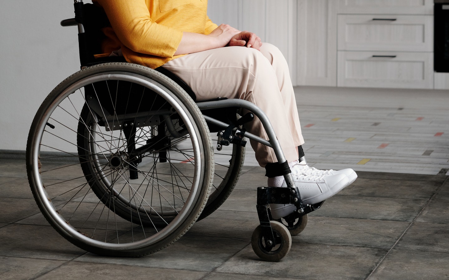 a person on a wheelchair